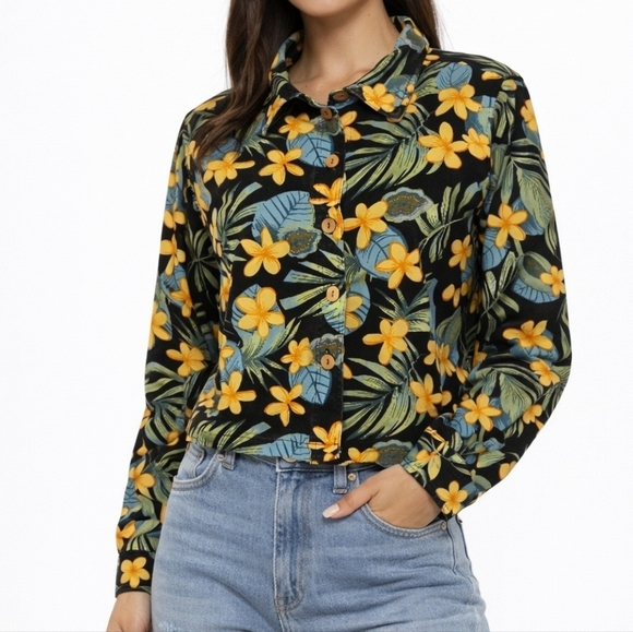 Jane Ashley Jackets & Blazers - JANE ASHLEY Tropical Floral Resort Button Down Shacket